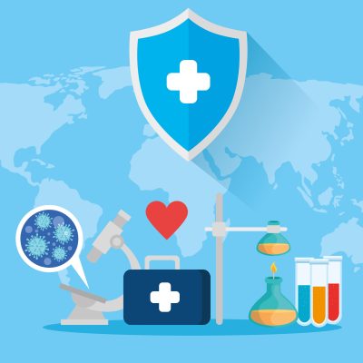 set of covid 19 pandemic icons
